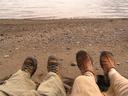 On the beach.